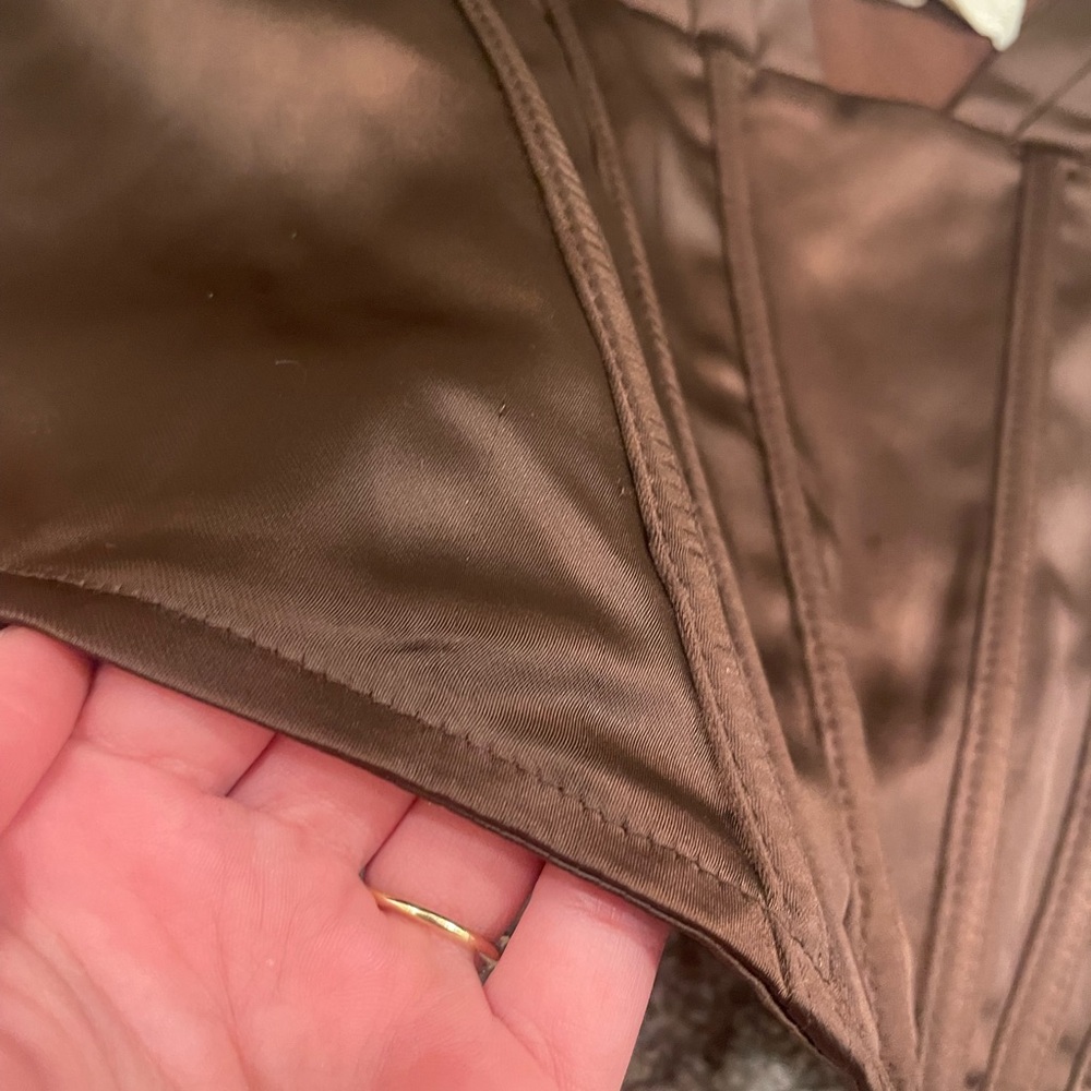 Anthropologie Porridge Satin Corset Top Brown Size Large - Picture 4 of 8